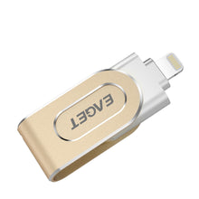 EAGET i80 64GB USB 3.0 Stylish Rotation Metal 8 Pin USB OTG Expansion U Disk for iPhone / iPad